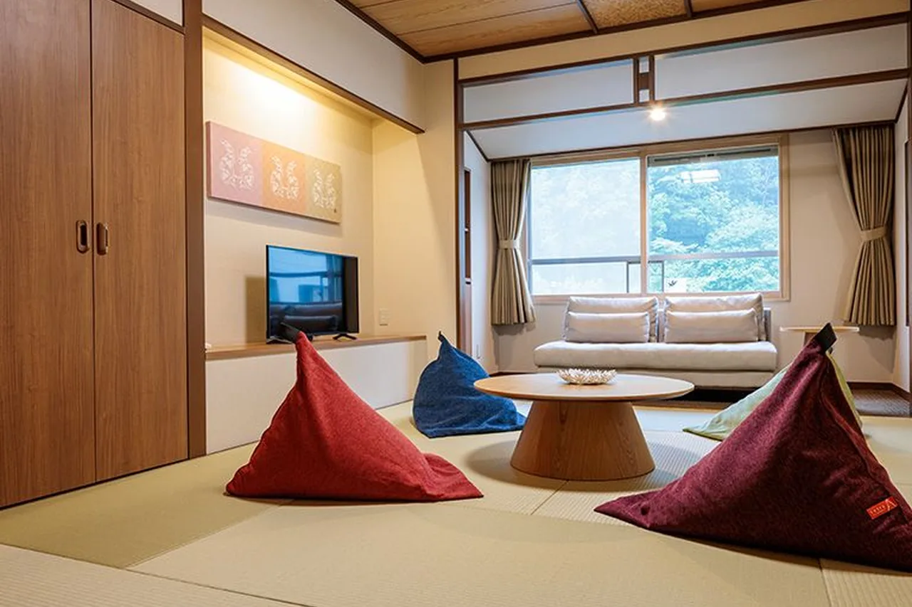 ห้องพักแบบญี่ปุ่นของ Hotel Mahoroba